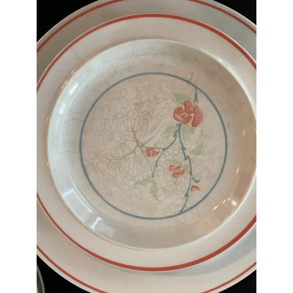 Vintage Anchor Hocking Coralsea Dishes Dinner Salad Cup and Saucers Bowls